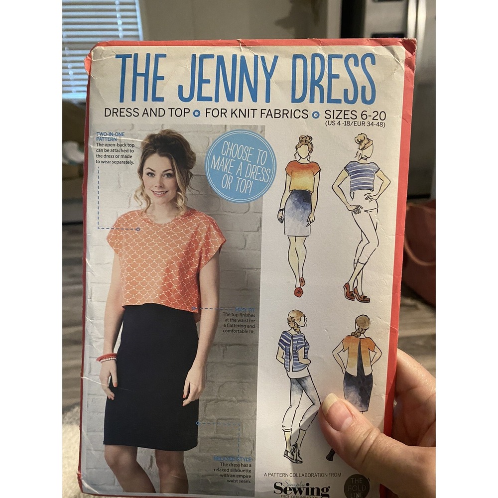 Simply Sewing The Jenny Dress and Top Pattern Size 6-20 Uncut Knit Fabric